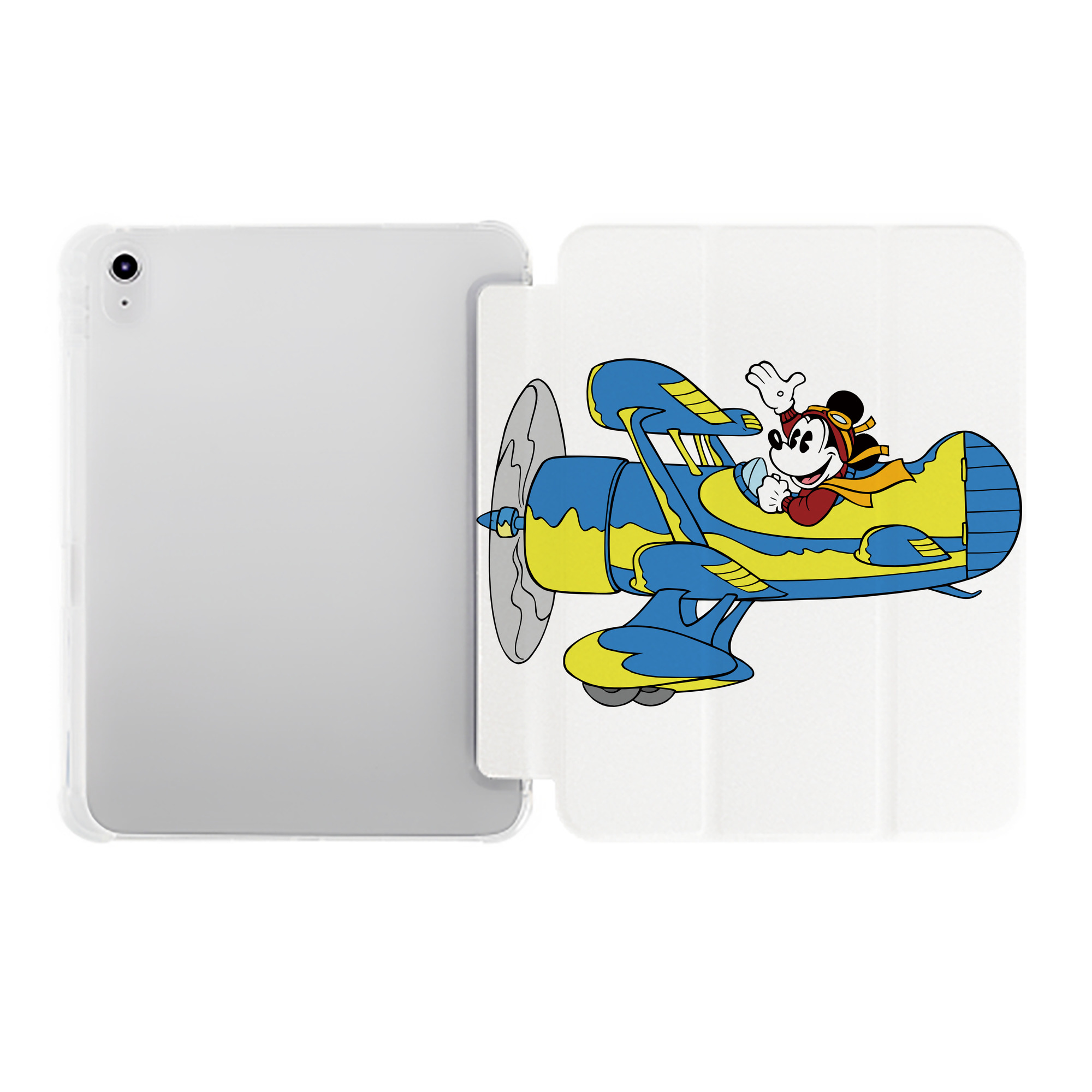 （画像用） ミッキーマウス Mickey Mouse IPad ケース ペン収納付き 三つ折りスタンド PUレザー×シリコン 対応機種9.5/10.5/10.9インチ